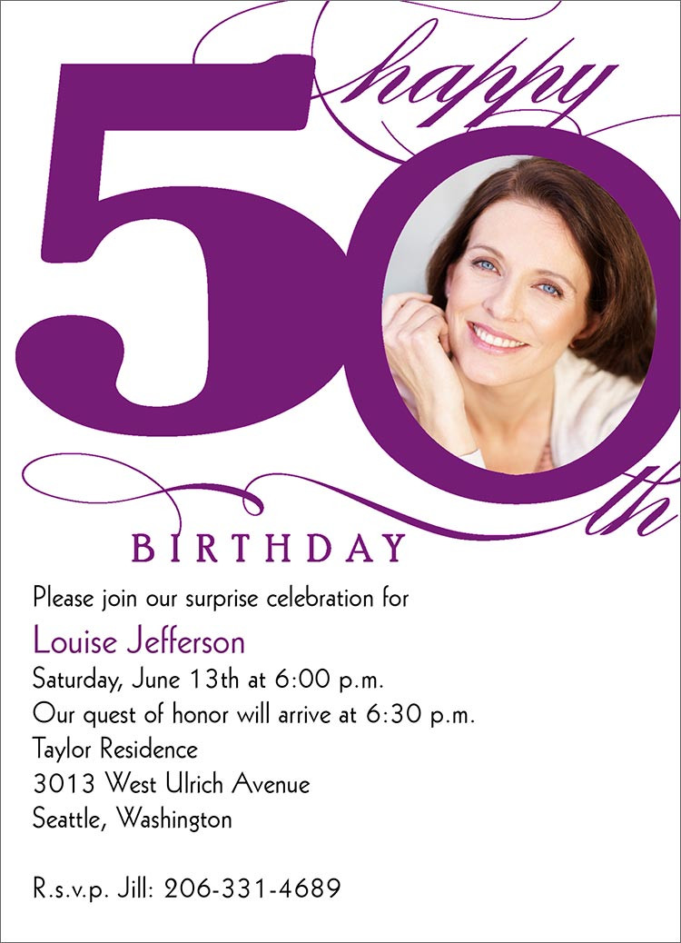 50 Birthday Party Invitations
 50th Milestone Birthday Birthday Invitations from