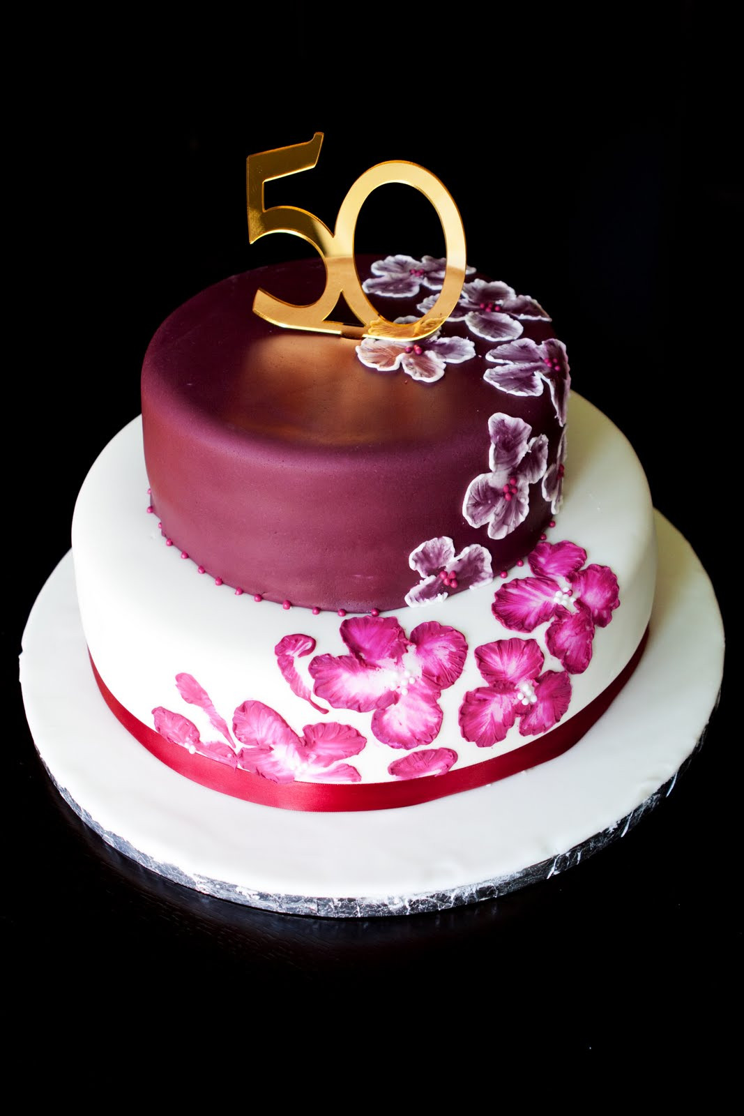 50th Birthday Cake
 Jocelyn s Wedding Cakes and More Custom Cake Elegant