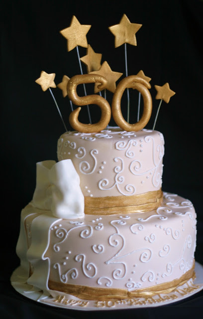 50th Birthday Cakes For Men
 Pink Little Cake Gold and light ivory 50th Birthday Cake
