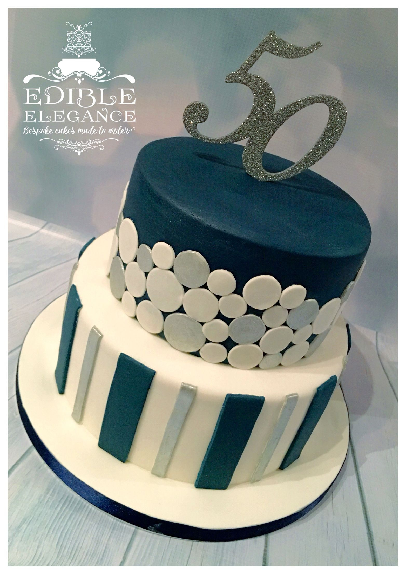 50th Birthday Cakes For Men
 50th birthday cake contemporary design in masculine blue