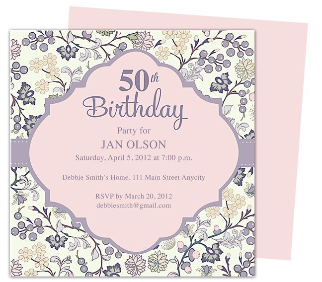 50th Birthday Invitation Templates Free Printable
 Beautiful and elegant 50th birthday party invitations