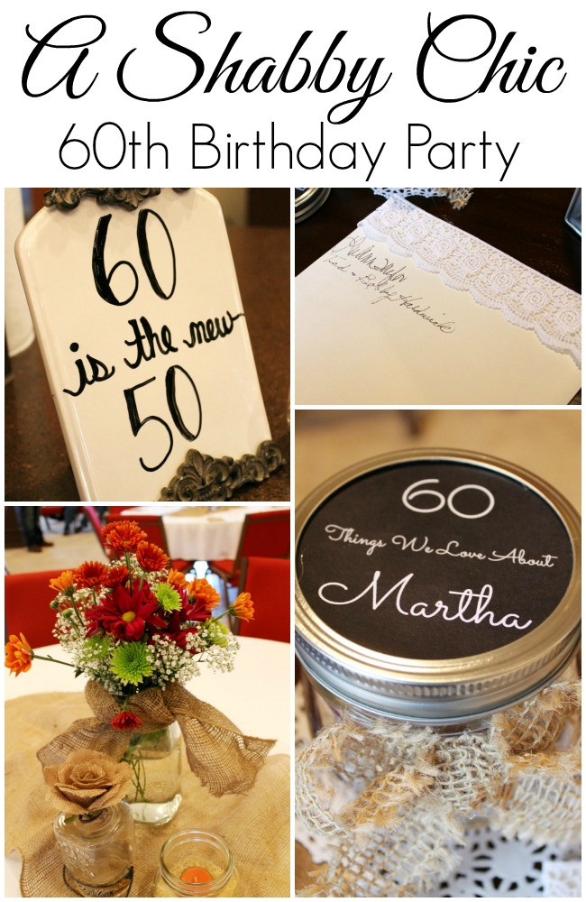 60 Birthday Decorations
 Shabby Chic 60th Birthday Party Child at Heart Blog