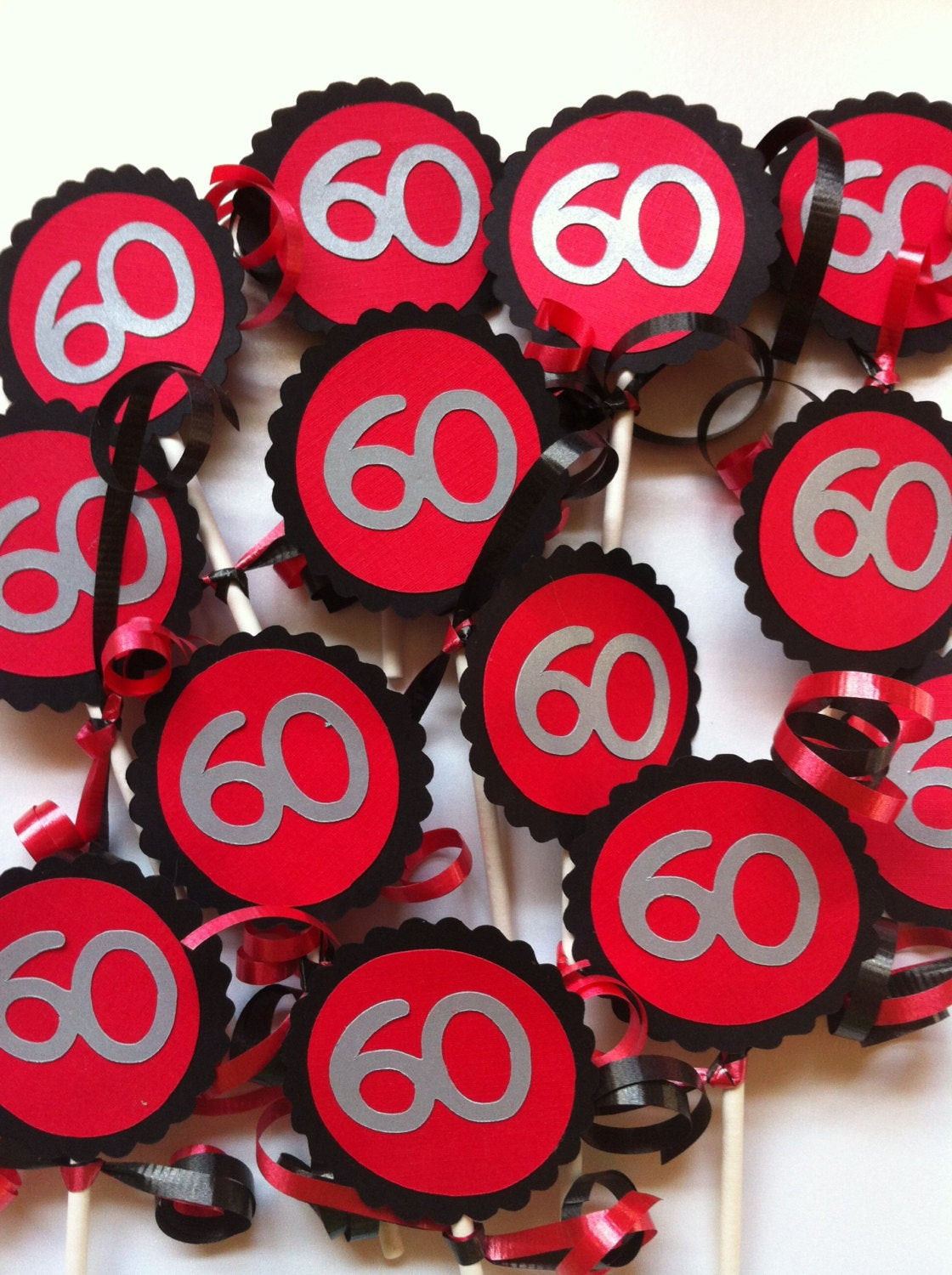 60 Birthday Decorations
 60th Birthday Decorations Cupcake Toppers