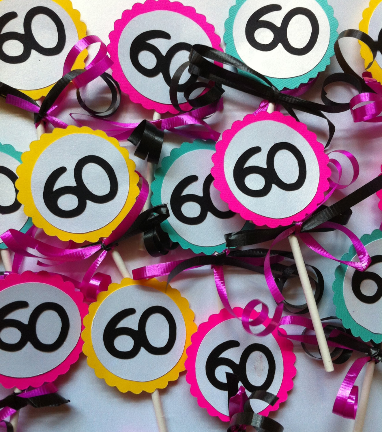 60 Birthday Party Decorations
 60th Birthday Decorations Cupcake Toppers