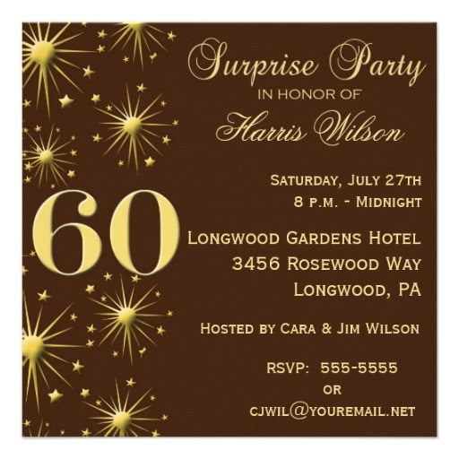 60th Birthday Invitation Wording
 Surprise 60th Birthday Party Invitations Wording