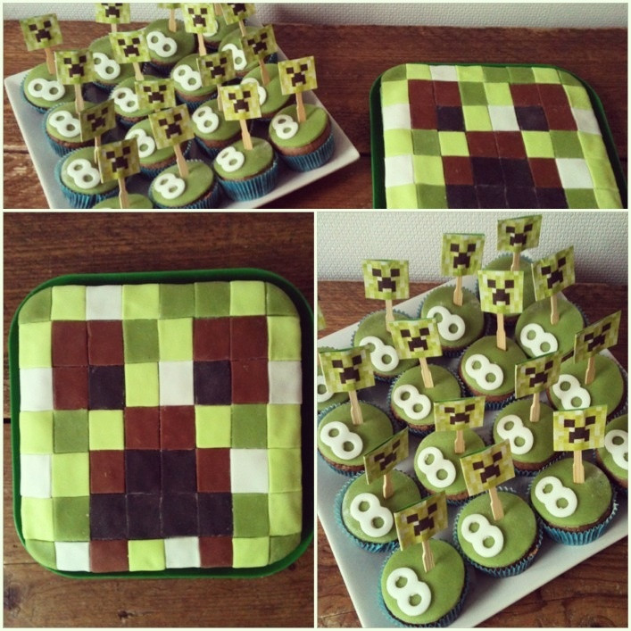 8 Year Old Birthday Party Ideas
 Minecraft birthday cake for a 8 year old boy cupcakes