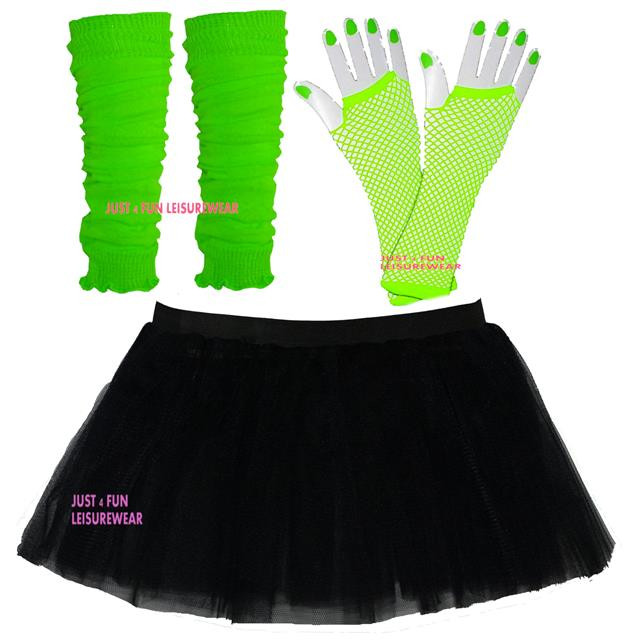 80'S Fashion For Kids/Girls
 NEON TUTU SKIRT SET GIRLS PARTY KIDS 80 S FANCY DRESS