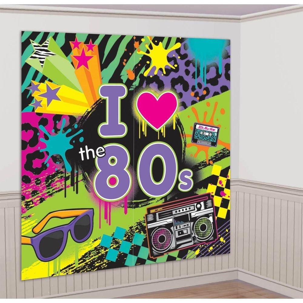 80'S Kids Fashion
 I love the 80 S SCENE SETTER Birthday Party Backdrop Wall