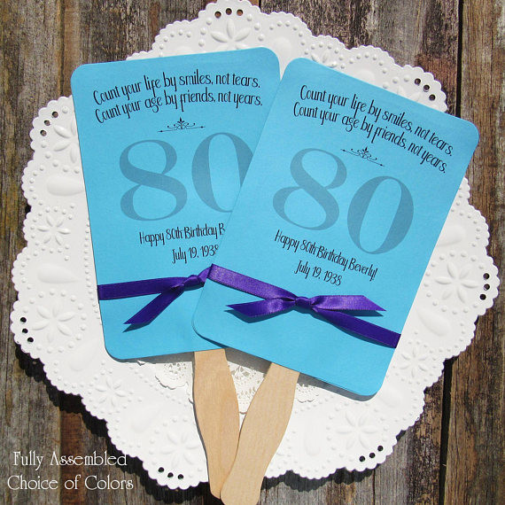 80th Birthday Party Favors
 Adult Birthday Favor 80th Birthday Personalized Fans