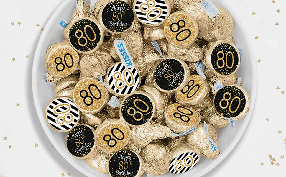 80th Birthday Party Favors
 Amazon DISTINCTIVS 80th Birthday Party Favor Stickers