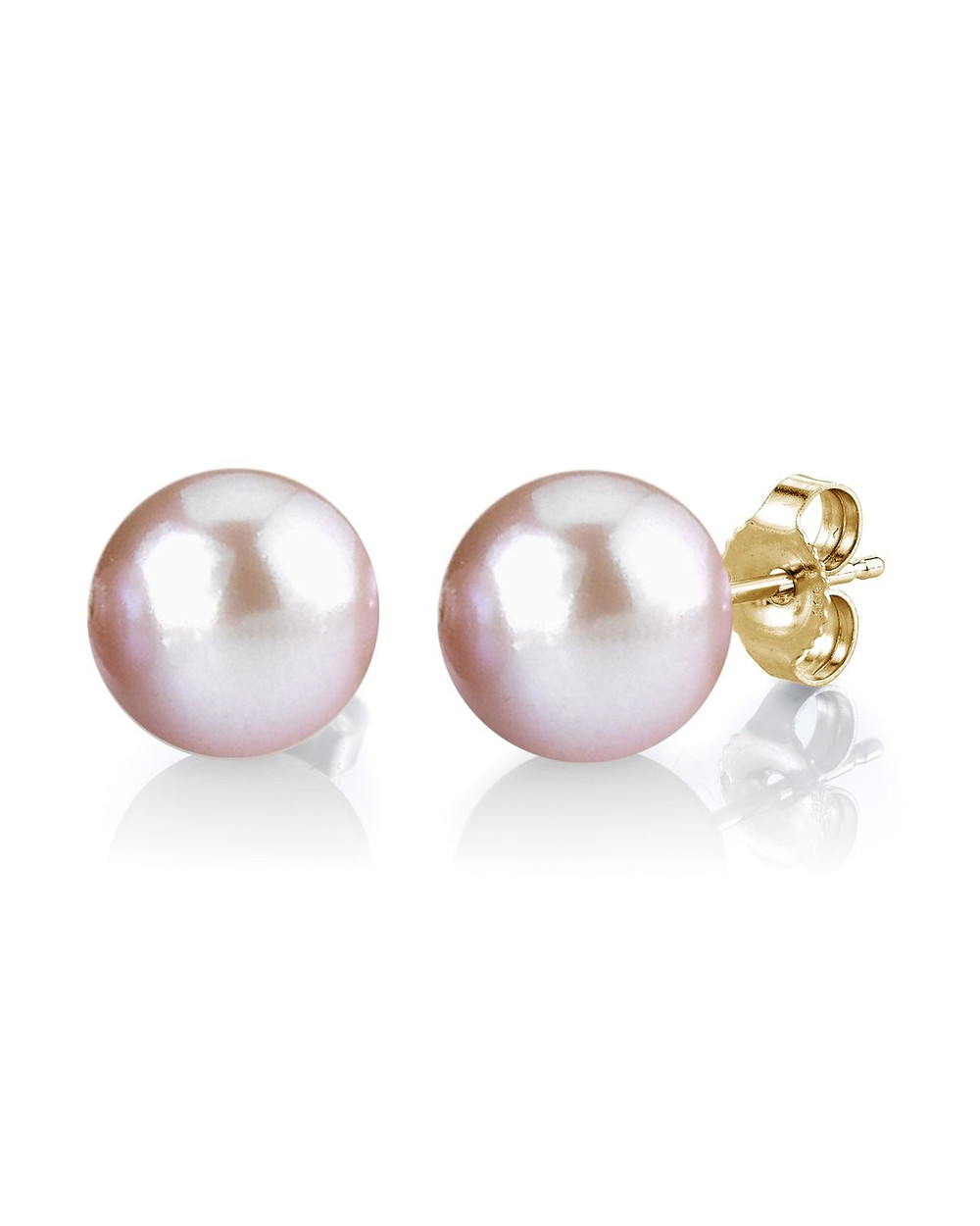 8mm Pearl Earrings
 8mm Pink Freshwater Pearl Stud Earrings