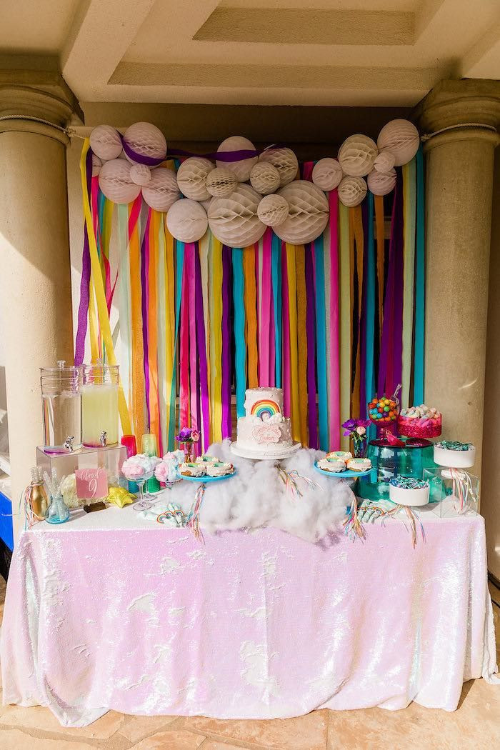 9Th Birthday Party Ideas For Girl
 "Cloud Nine" Rainbow 9th Birthday Party