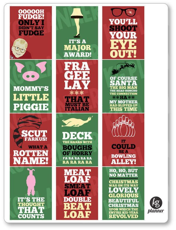 A Christmas Story Movie Quotes
 Quotes • Christmas Story Full Box Planner Stickers