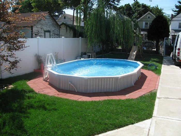 Above Ground Pool Shapes
 Semi Inground Pools Designs for Outdoor Space Small Semi
