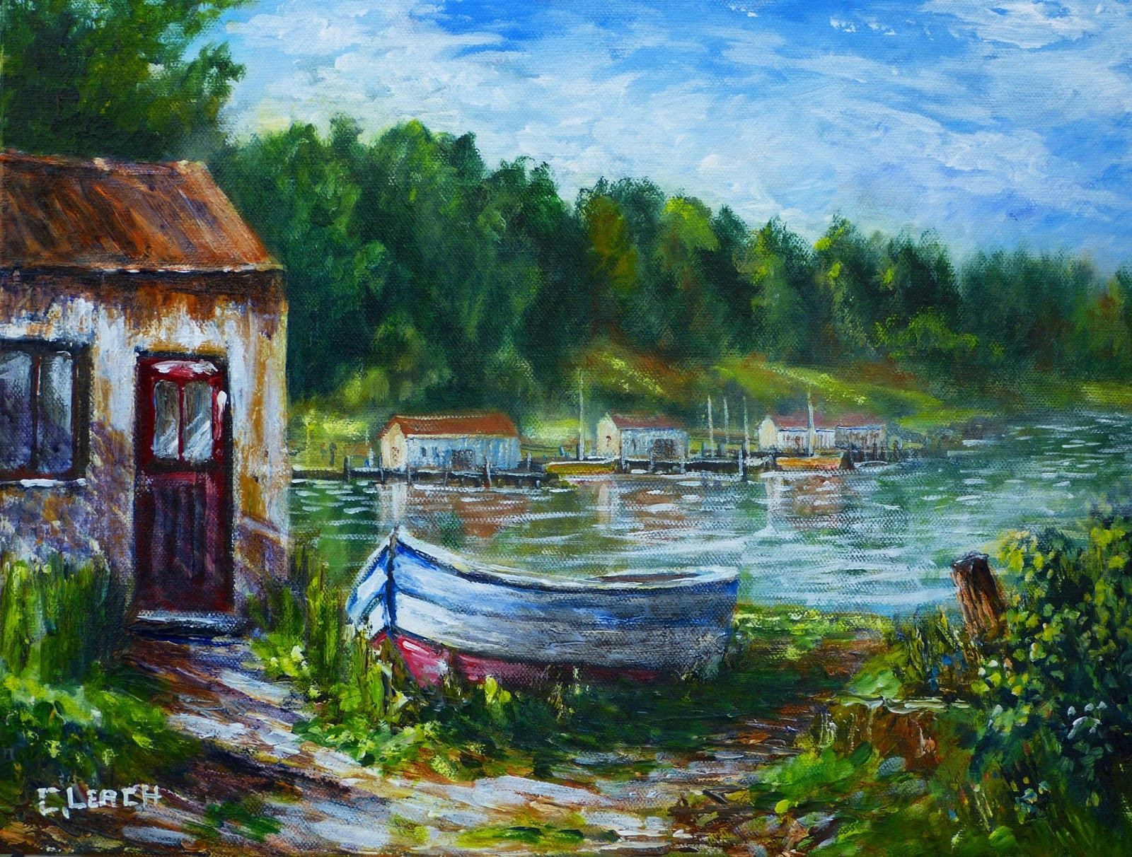 Acrylic Landscape Paintings
 Acrylic Landscapes Boat New Acrylic Painting
