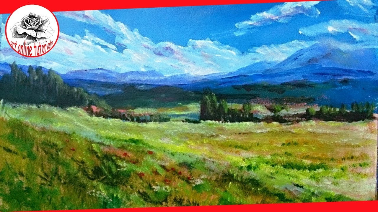 Acrylic Landscape Paintings
 How to Paint a Landscape with acrylics step by step
