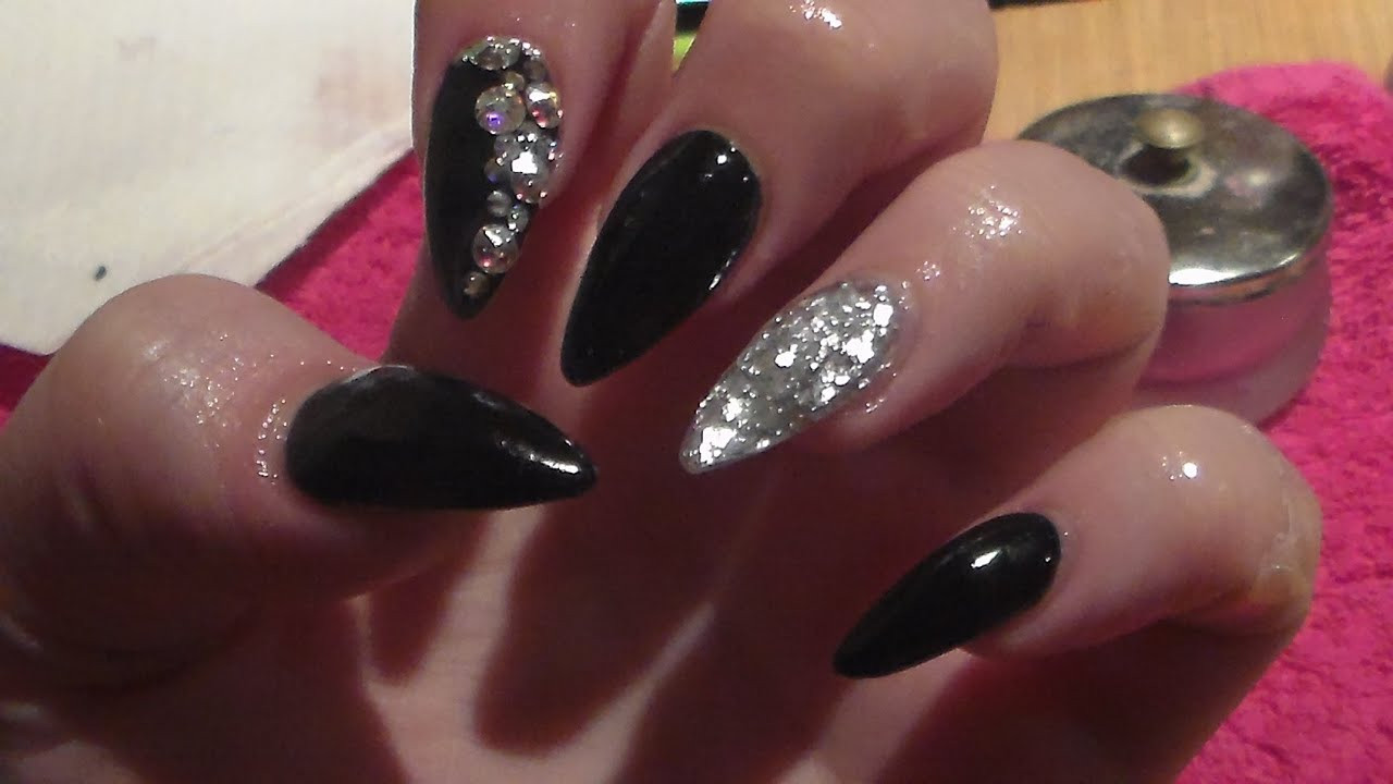 Acrylic Nail Designs Black
 Black Acrylic Nails Fill And Re design How To Acrylic