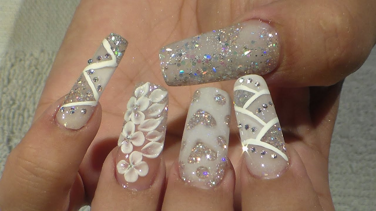 Acrylic Nails Designs For Weddings
 Wedding Bridal Nail Design Natos Nails Uñas Acrilicas