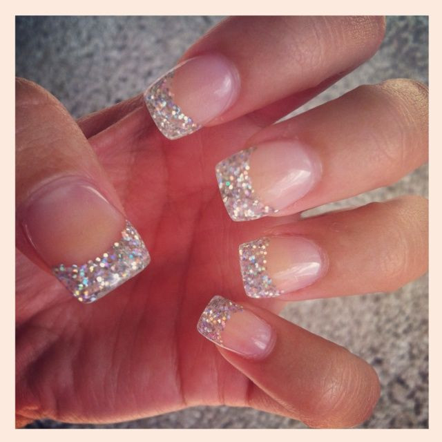 Acrylic Nails Glitter Tips
 Best 25 Silver tip nails ideas on Pinterest