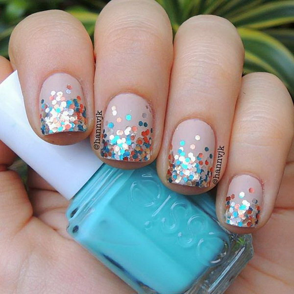 Acrylic Nails Glitter Tips
 100 Cute And Easy Glitter Nail Designs Ideas To Rock This