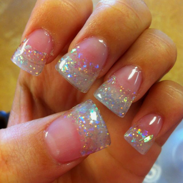 Acrylic Nails Glitter Tips
 111 best images about Glitter acrylic nail tips on