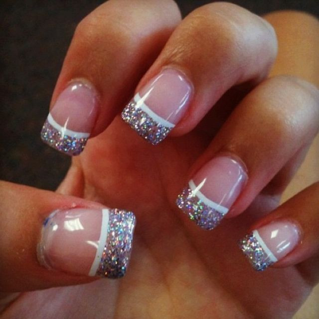 Acrylic Nails Glitter Tips
 111 best images about Glitter acrylic nail tips on Pinterest