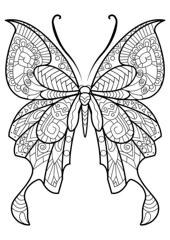 Adult Butterfly Coloring Pages
 40 Free Printable Butterfly Coloring Pages