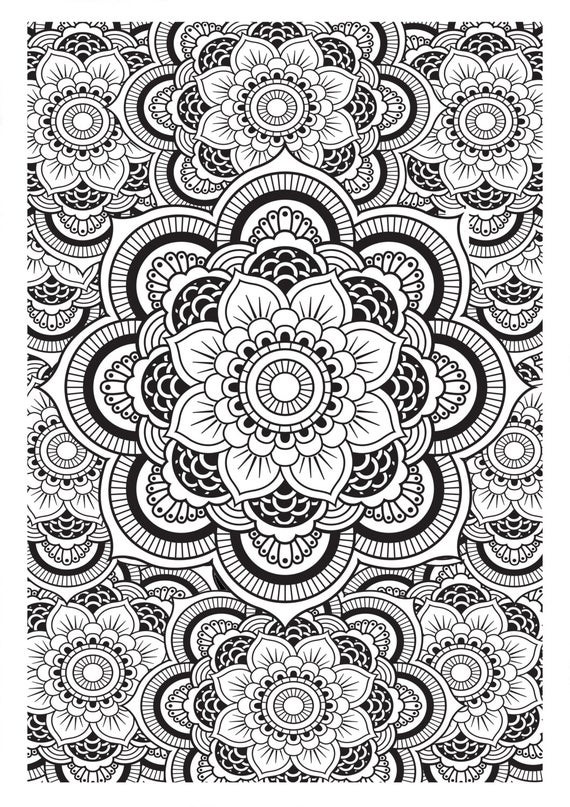 Adult Coloring Book Patterns
 Mandala Pattern DIY Print at home Digital Download Colouring