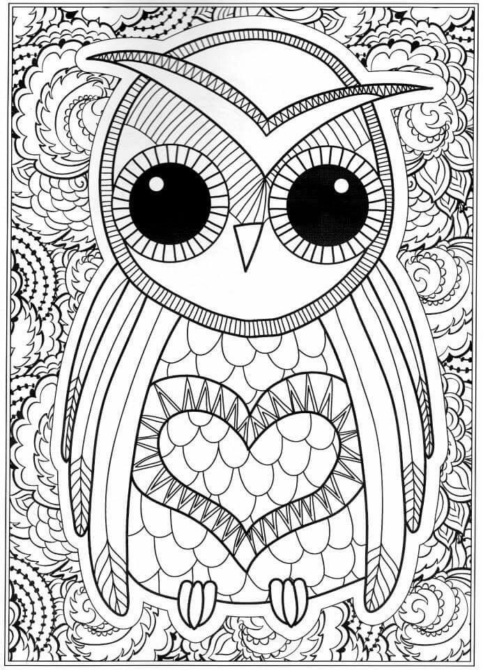 Adult Coloring Free Pages
 OWL Coloring Pages for Adults Free Detailed Owl Coloring