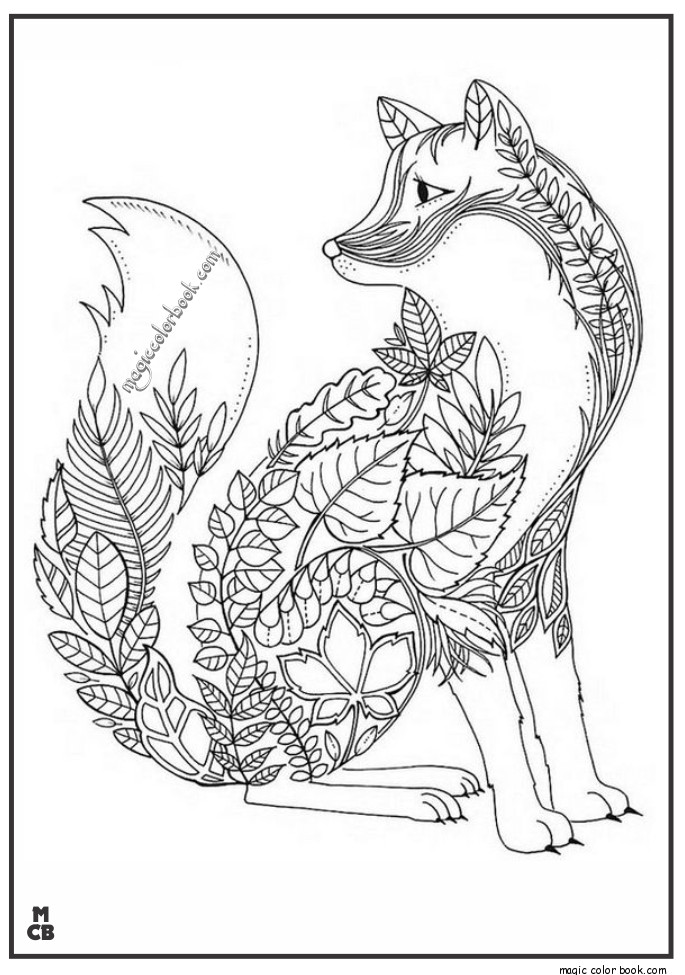 Adult Coloring Pages Animal Patterns
 Fox Adults Patterns coloring pages