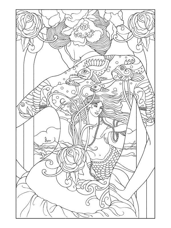 Adult Coloring Pages Pinterest
 Tattooed Oriental Lady Adult Coloring Pages