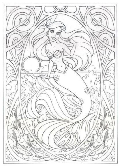 Adult Disney Coloring Pages
 Coloring page for later this Art Nouveau