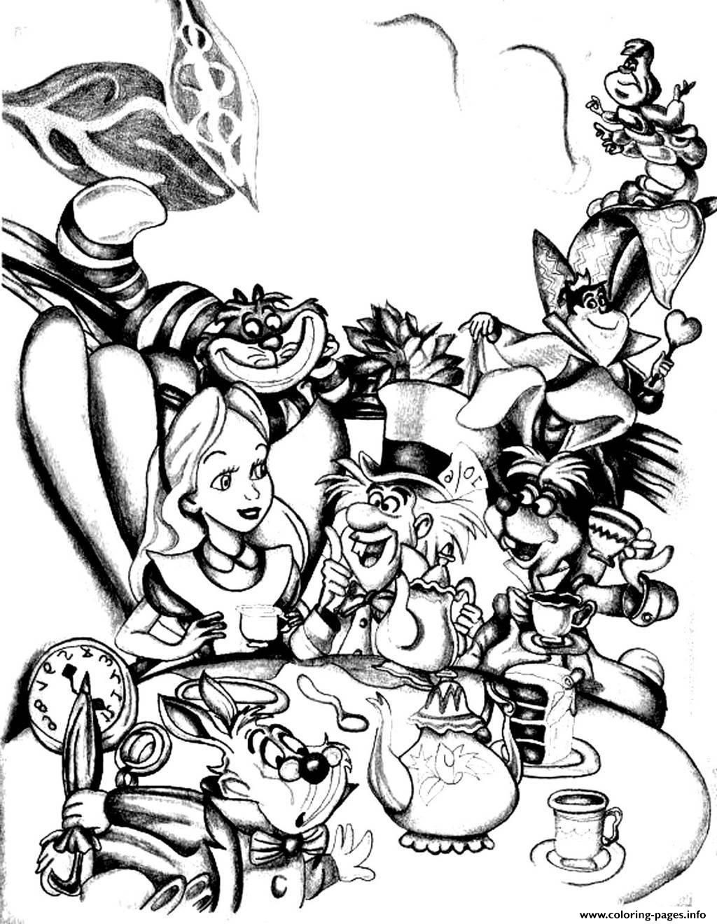 Adult Disney Coloring Pages
 adult disney drawing alice in wonderland Coloring pages
