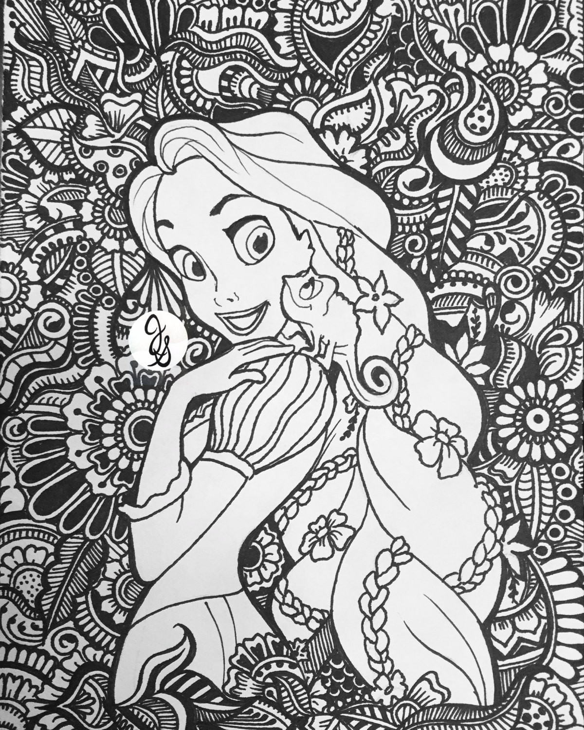 Adult Disney Coloring Pages
 Custom Tangled for princesscasey by byjamierose on Etsy