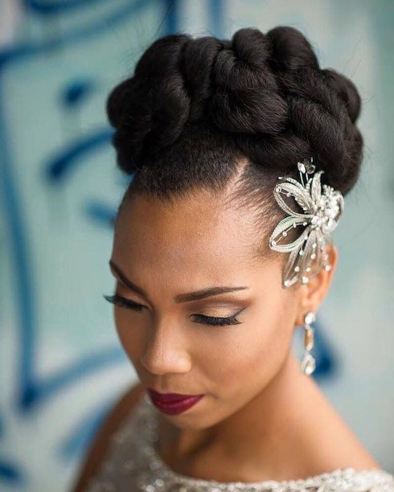 African American Natural Wedding Hairstyles
 Bride wedding hair African American hair