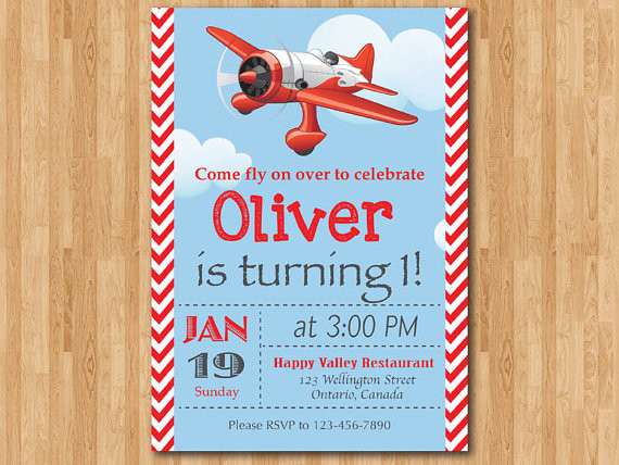 Airplane Birthday Invitations
 Airplane Birthday Invitation Airplane Theme Party Invite Boy