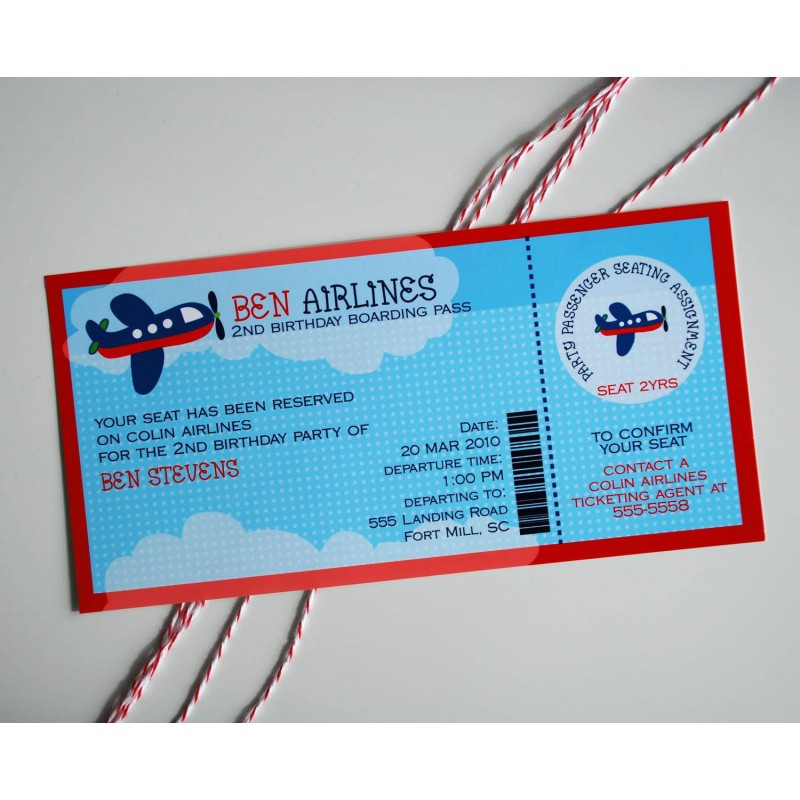 Airplane Birthday Invitations
 Airplane Birthday Party Printable Invitation