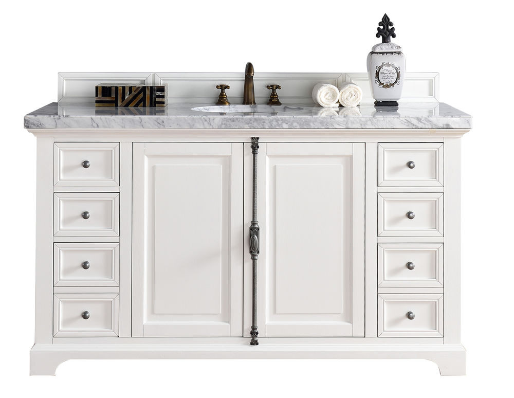 All In One Bathroom Vanity
 60" James Martin Providence All Wood Cottage White Single