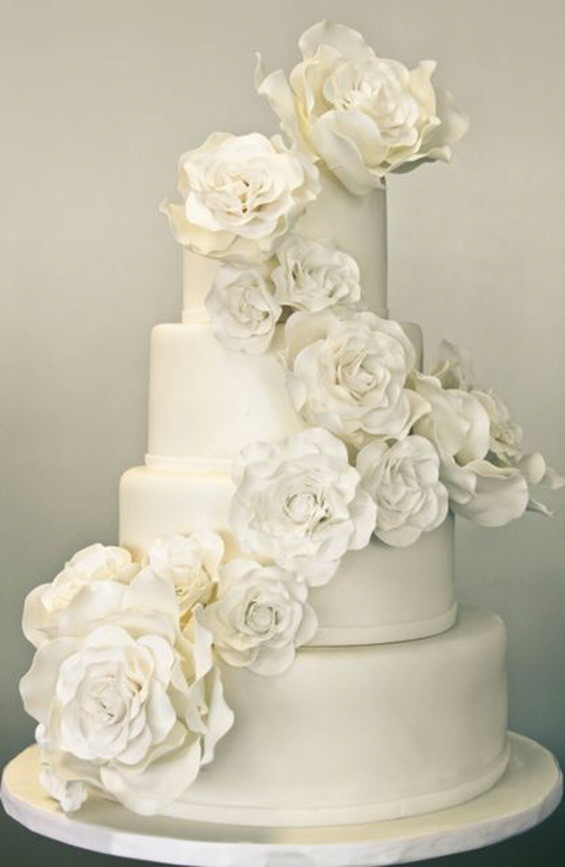 All White Wedding Cakes
 A Sweet Soiree All White Wedding Cakes