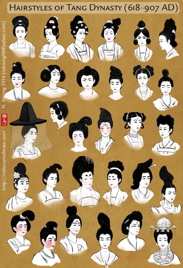 Ancient Chinese Hairstyles Male
 Hairstyles of China s Tang Dynasty Women by lilsuika on