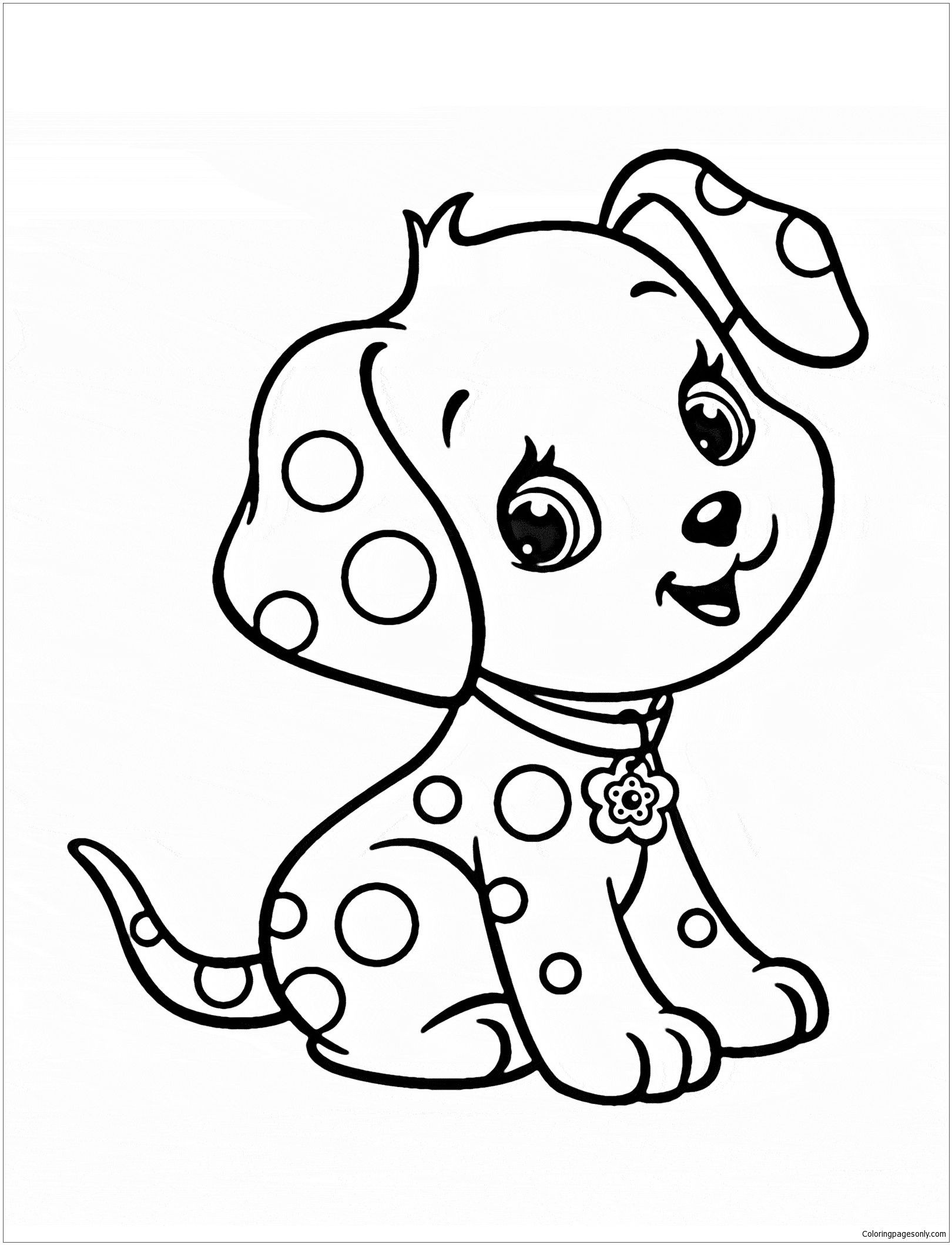 Animal Coloring Pages For Girls
 Cute Puppy 5 Coloring Page