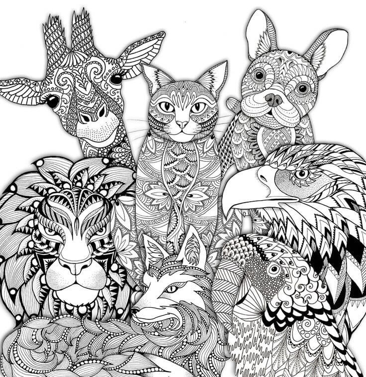 Animals Coloring Pages For Adults
 Adult coloring pages animals