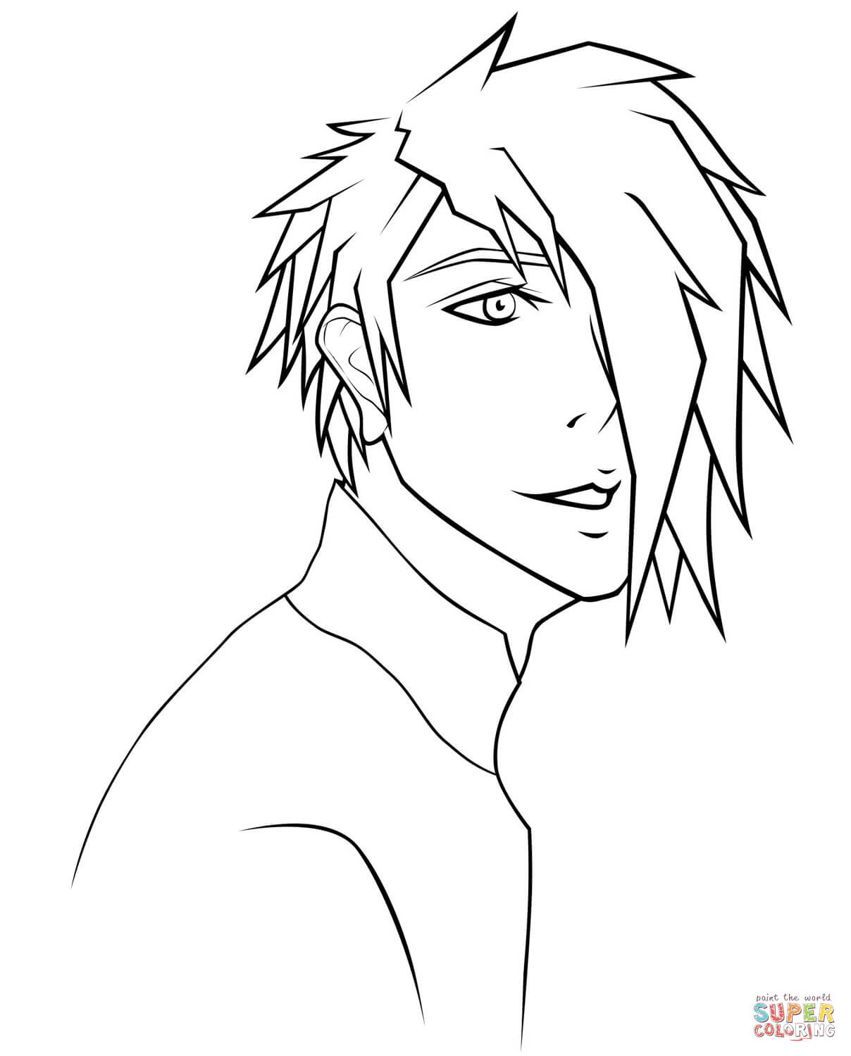 Anime Boys Coloring Pages
 Rj Anime Boy Portrait by Sugarcoated lipops coloring