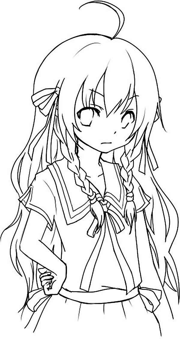 Anime Girls Coloring Pages
 Adorable Chibi Anime Coloring Page Coloring Sky