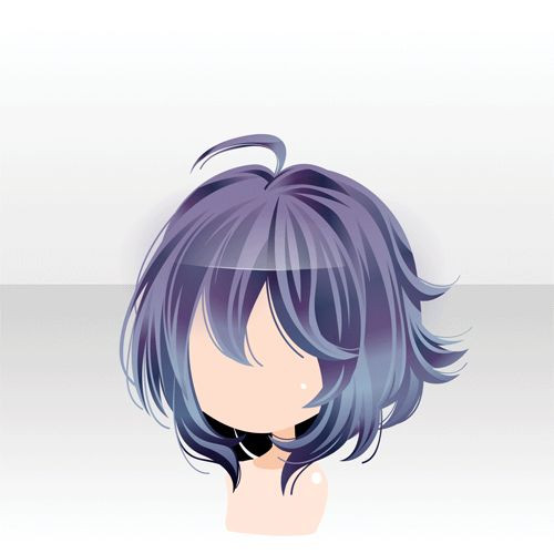 Anime Hairstyles Female Short
 Anime hair purple and blue