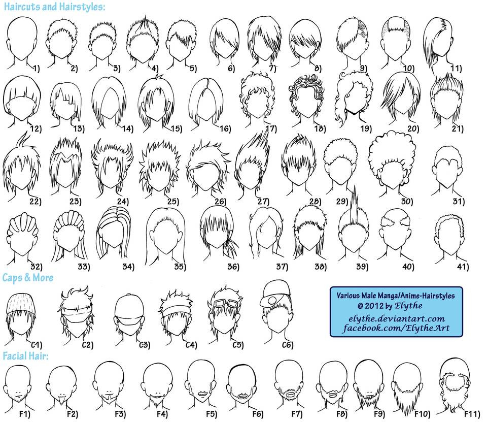 Anime Male Hairstyle
 Various Male Anime Manga Hairstyles by Elythe on DeviantArt