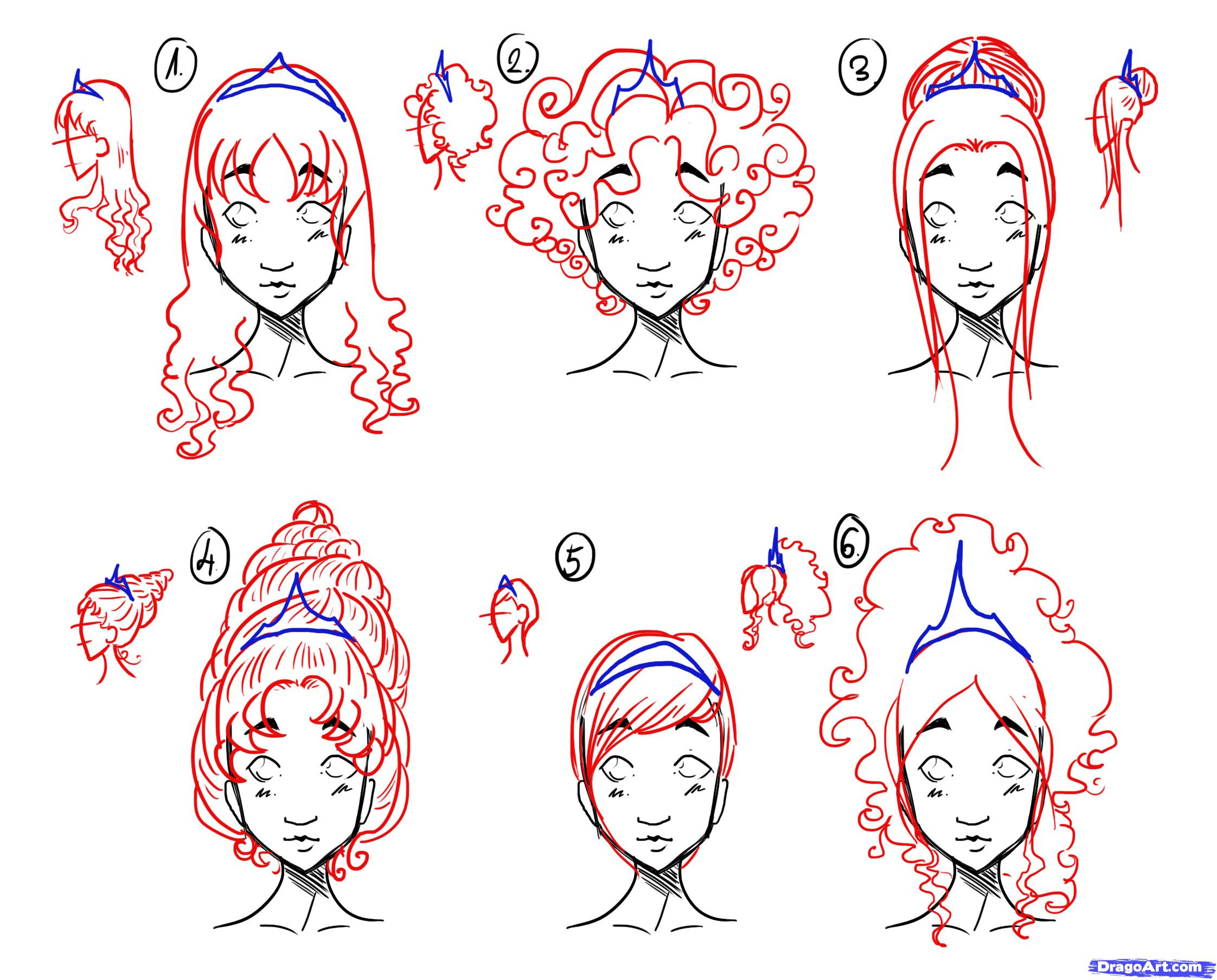 Anime Princess Hairstyles
 Draw Princesses Step by Step Drawing Sheets Added by