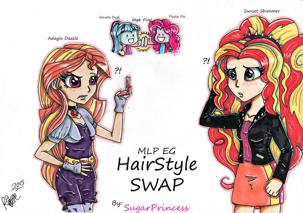Anime Princess Hairstyles
 Hairstyle Swap Adagio and Sunset MLP EG by