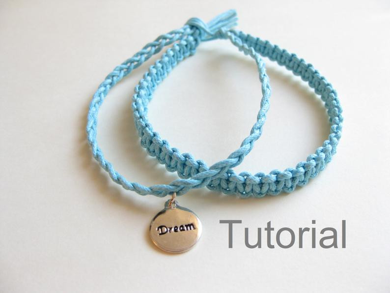 Anklet Macrame
 Knotted bracelet beginners macrame pattern tutorial pdf
