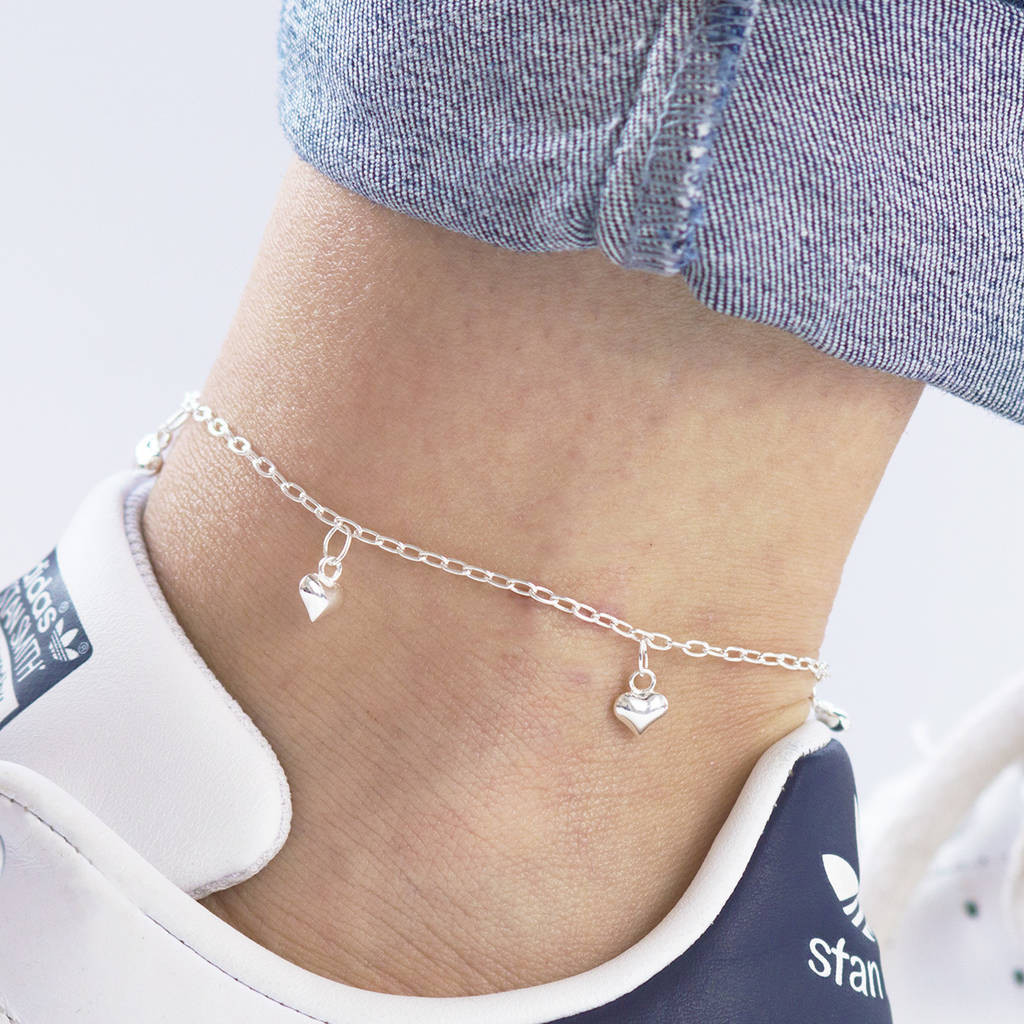 Anklet Silver
 silver heart anklet by peony love